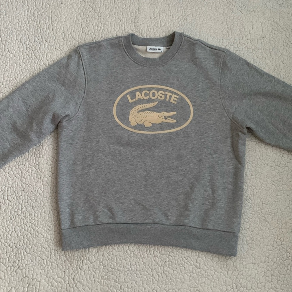 Lacoste loose fit organic cotton fleece sweatshirt